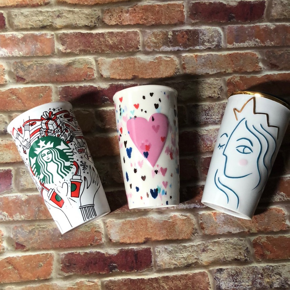 A Trio Of Starbucks Ceramic Tumblers...ALL New